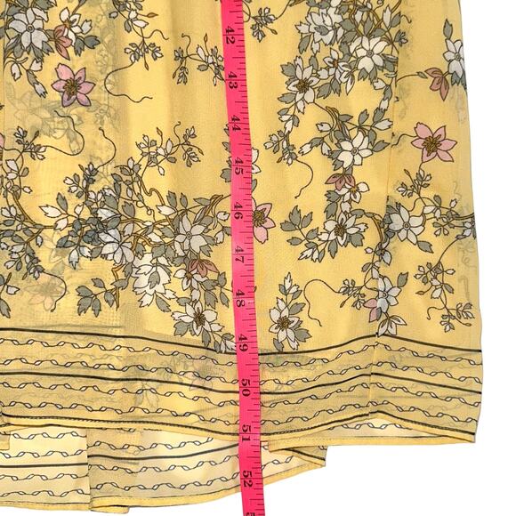 NEW Max Studio Yellow Floral Smocked Waist Sleeveless V-Neck Maxi Dress Size S - Picture 13 of 13